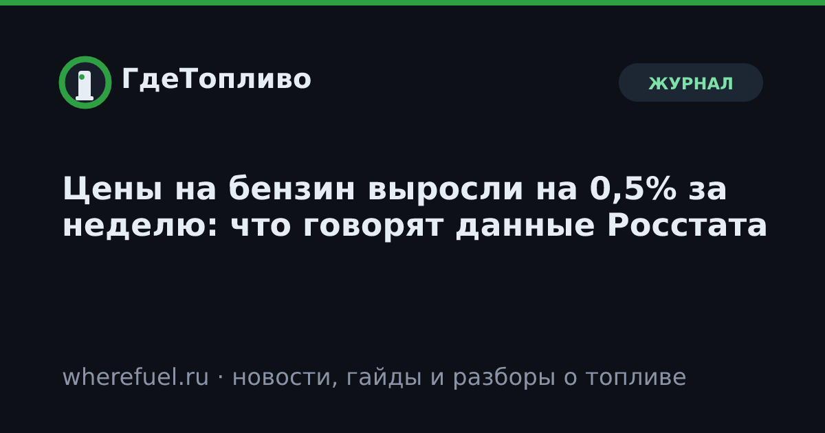 Цены на бензин выросли на 0,5% за неделю: что говорят данные Росстата
