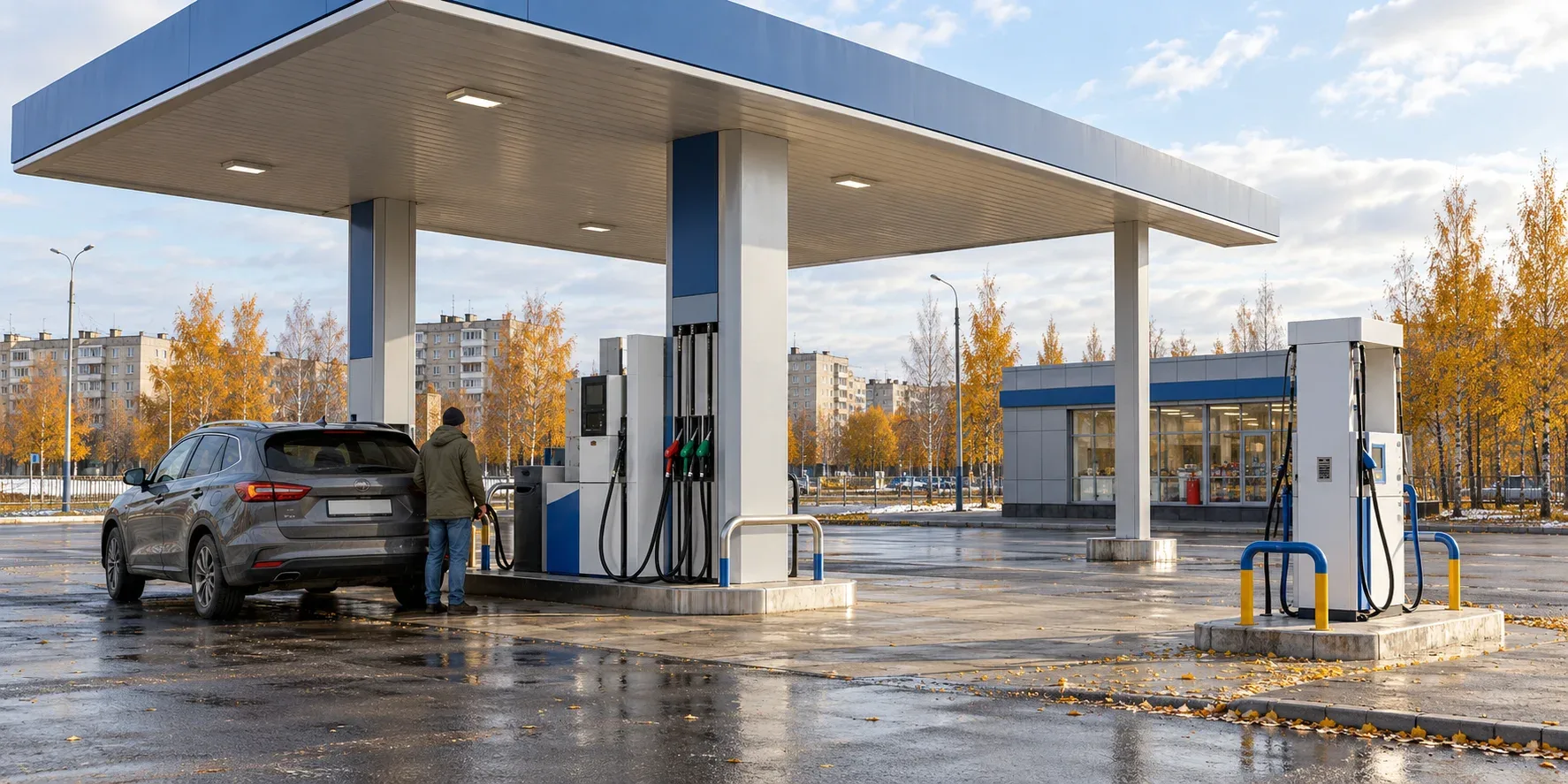 На бульваре Архитекторов в Омске открыли АЗС после реконструкции